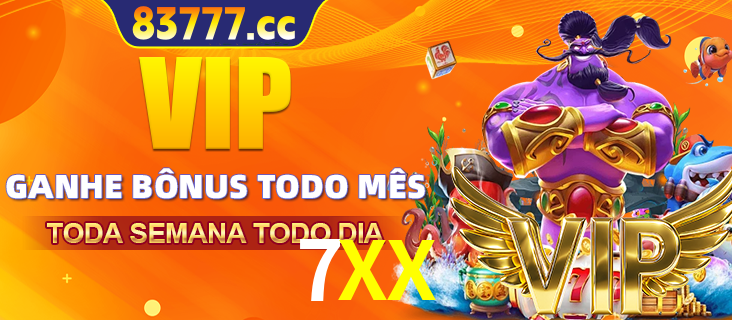 Banner promocional do 7XX oferecendo 100% de recompensas adicionais contínuas para quem fizer o login diário (Daily sign-in), com um mascote de coelho.