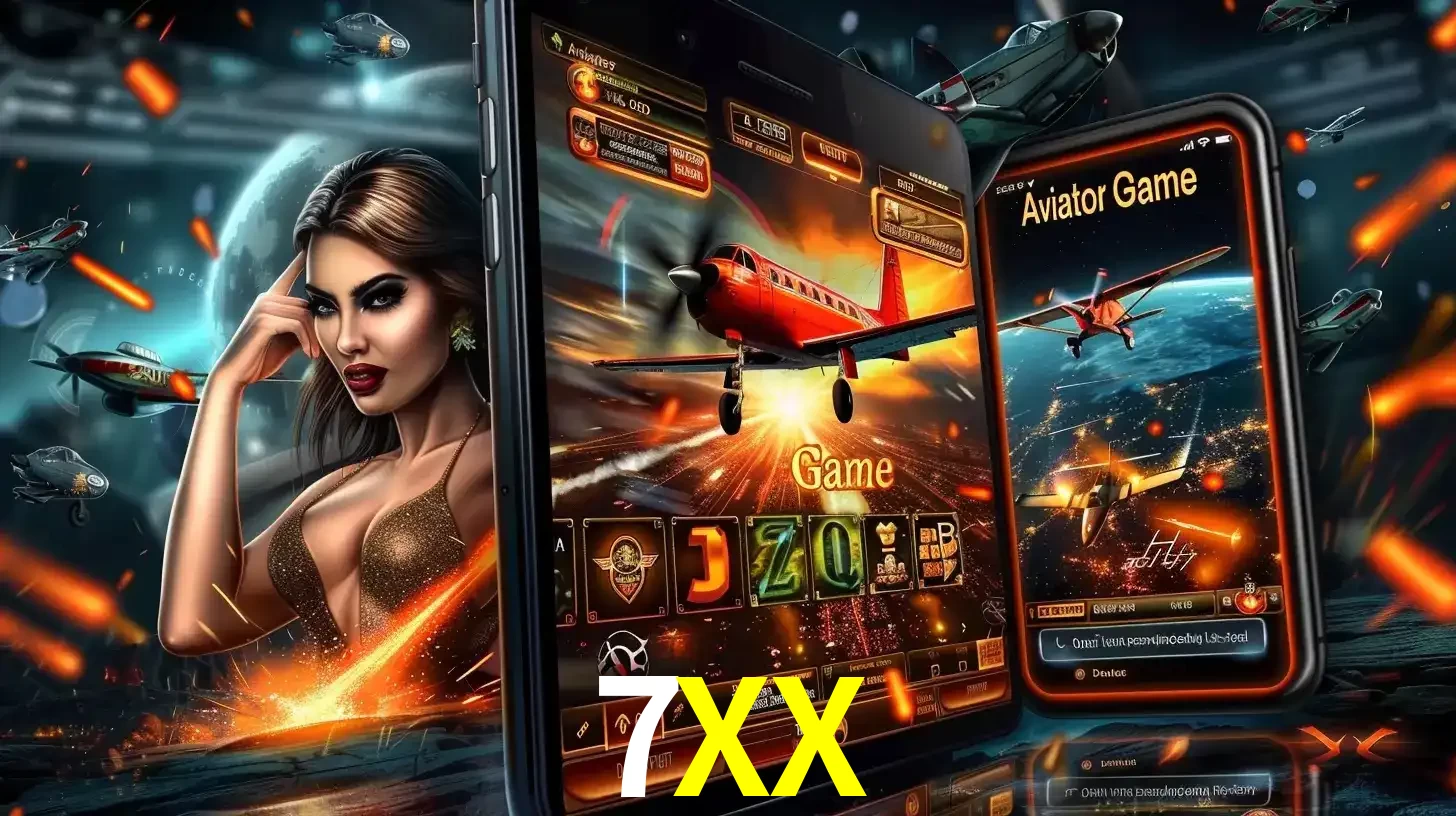 Mulher estilosa cercada por telas que exibem a jogabilidade do Aviator, capturando a intensidade e a estratégia deste popular crash game oferecido pelo 7XX.
